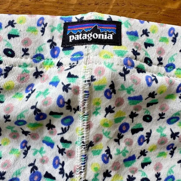 PATAGONIA Floral Capilene Midweight Bottom Girls L 12 NEW Base Layer Pants NWT - Picture 4 of 10